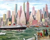 French Vintage Poster of New York, Giclee