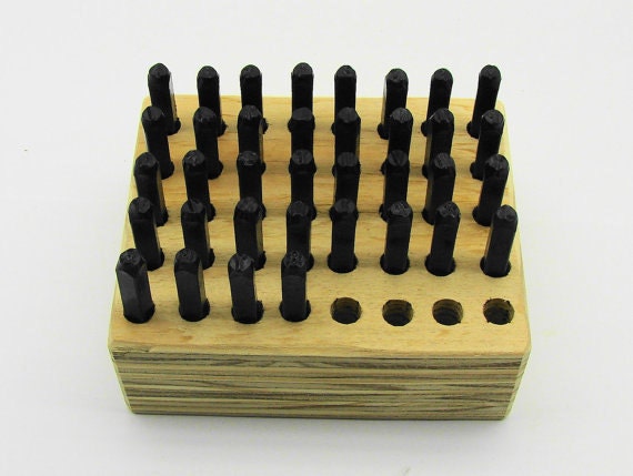 36Pc. 3/16" (5mm) Letter & Number Stamping Set And Stamp Storage Block