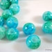 36 Blue Green Glass Bead 6mm w Blue Green Striation 36 pc - G6012-BG36
