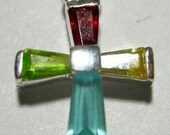 Mini Crystal Cross Pendant or Charm