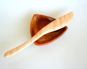 Handmade Curly Maple Serving Knife, Spreader Stirfry tool - heroncovewoodcarving