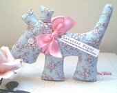 Pale Blue Spring Blossom Fabric Lavender Puppy, a Scented Sachet Mother's Day Gift