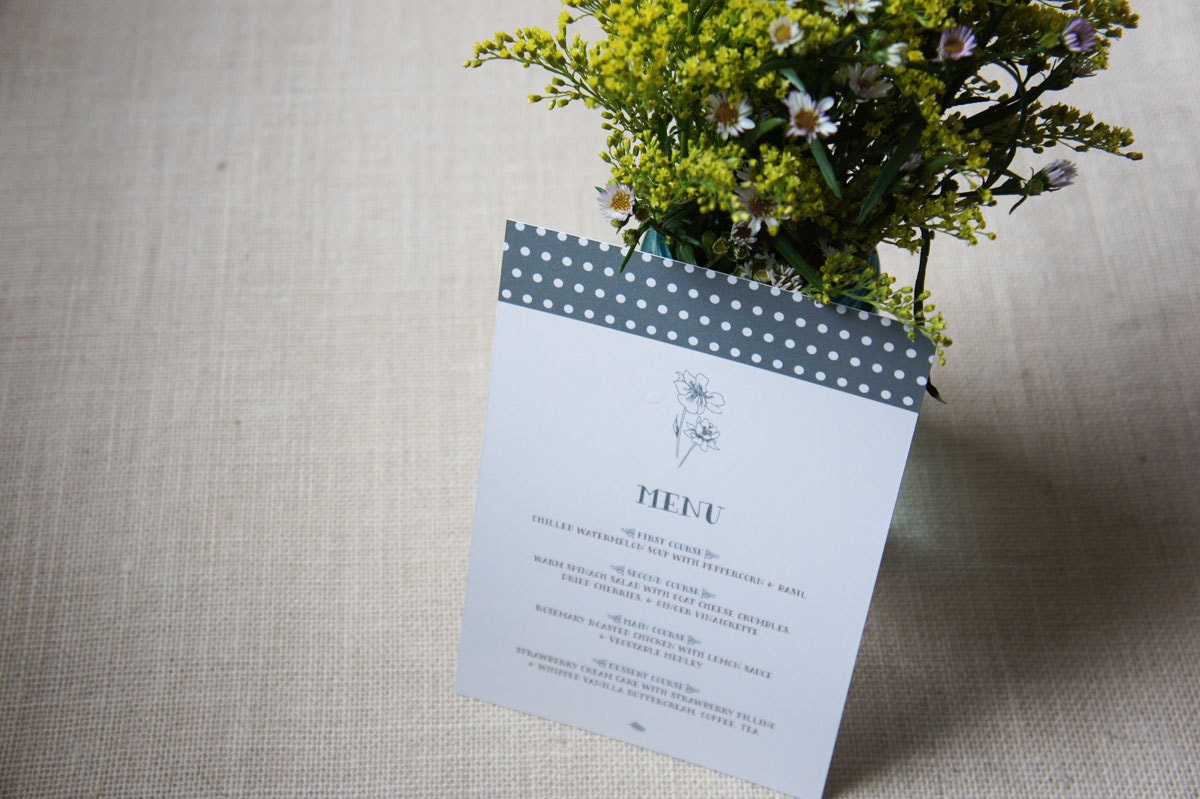 Rustic Garden Menus