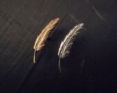 Vintage Gold and Silver Feather Tack Pin Set