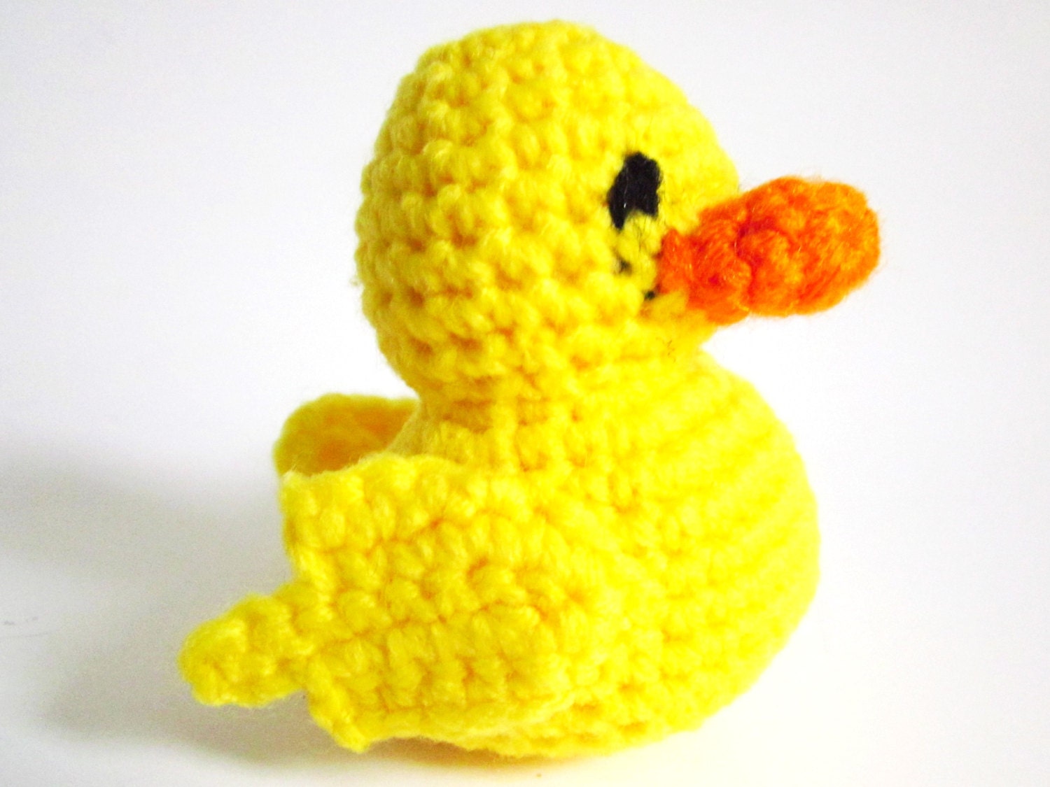 Yarn Duck Amigurumi: Crocheted Doris Duck Stuffed Toy in  Bright Yellow and Orange Washable Yarn - Handmade and Designed by The Silver Hook