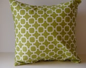 Indoor/Outdoor Pillow cover - Green Geometric design