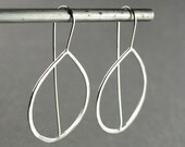 Big Silver Teardrop Hoops - Modern, Geometric, Minimalist