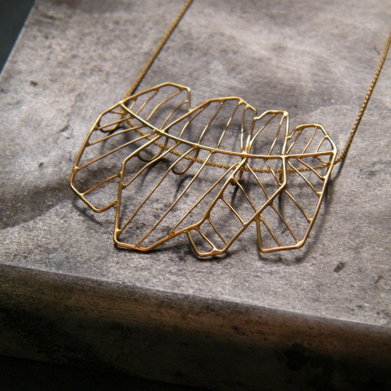 Solid 14k Gold Necklace, Solid 14k Gold Pendant, Rocks Necklace, Geomatric Necklace, Gold Filigree Necklace,