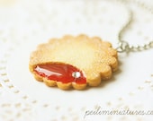 Cookie Jewelry - Cookie Necklace - Strawberry Jam Cookie Necklace