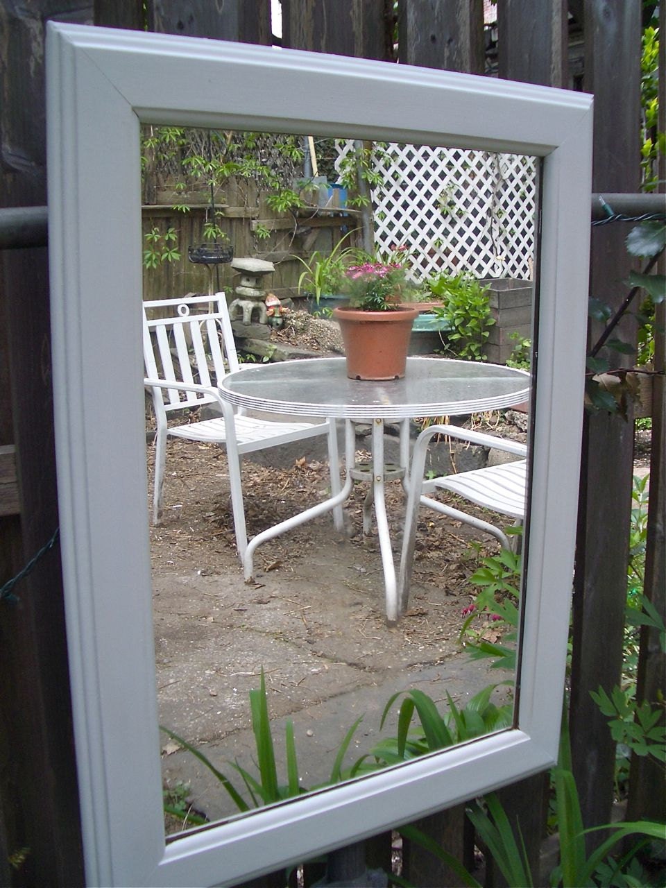 Vintage Square Wood Mirror