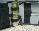 Mens Black Leather Toiletry Kit - Grooming Case - Travel Bag - Zipper - Vintage Leathergoods - West Germany - 1950s 1960s 50s 60s