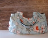 Hobo Bag Handbag Purse Cotton Blue Orange Floral Medium Womens