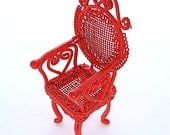 Valentine Miniature Garden Chair for Your Mini Garden, Fairy Garden or Terrarium, Cherry Red
