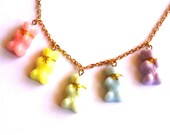 Pastel Gummy Bears Charm Necklace