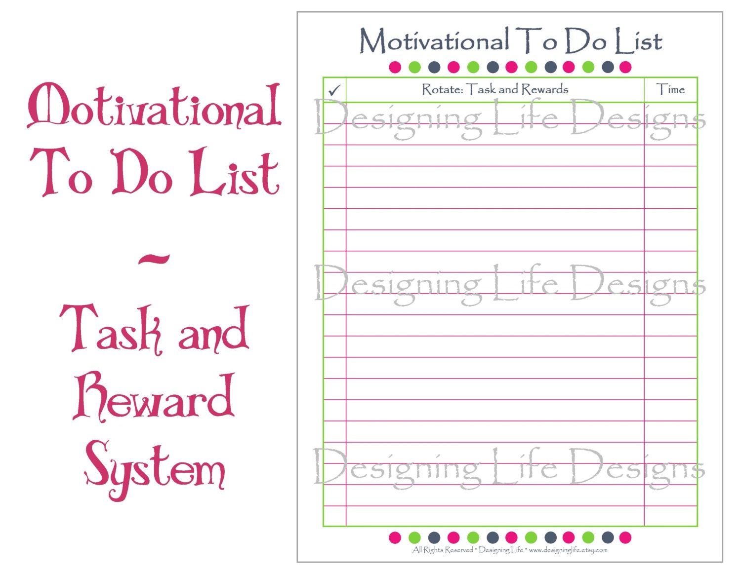 Motivational To Do List - Task Then Reward System - Binder PDF