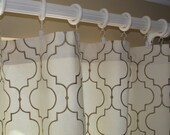 Free US shipping-Pair of Decorative Designer Rod Top Drapery Panels-96" long-Firenze In Stone