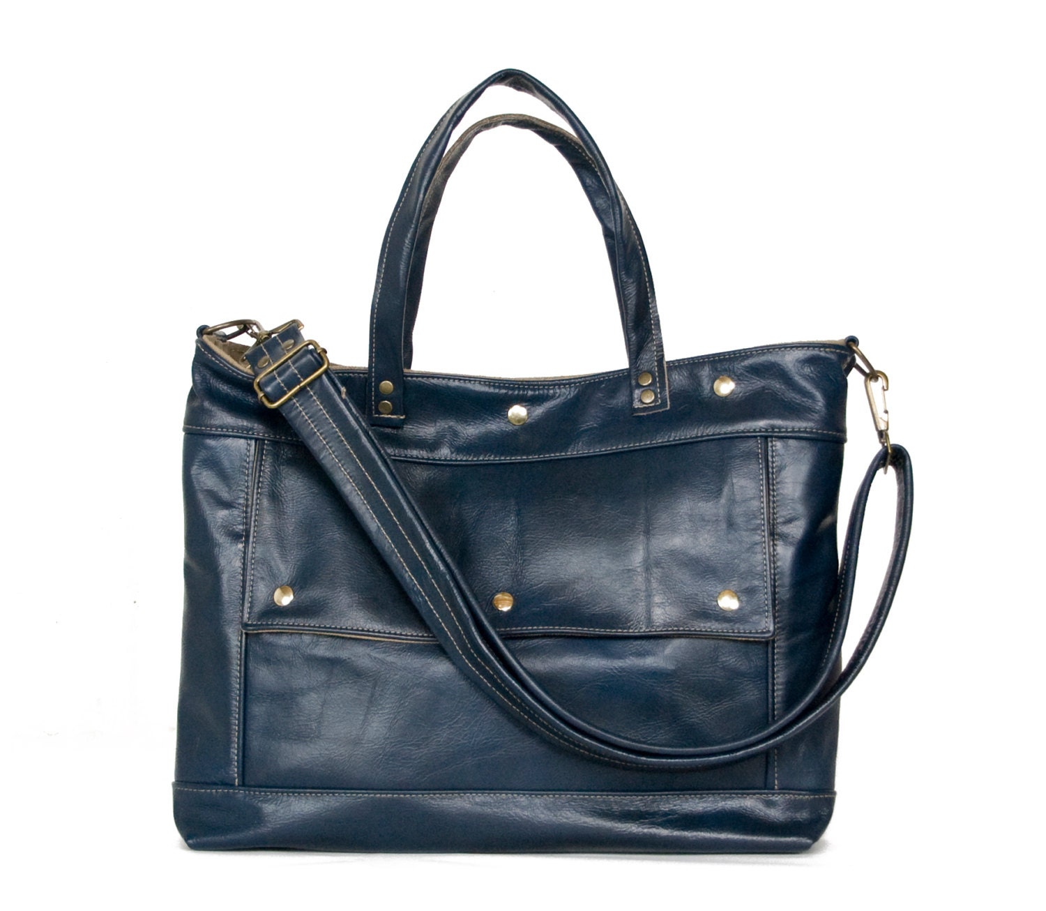 Archive Bag in Midnight Navy Blue Leather - LAST ONE - Ready to Ship