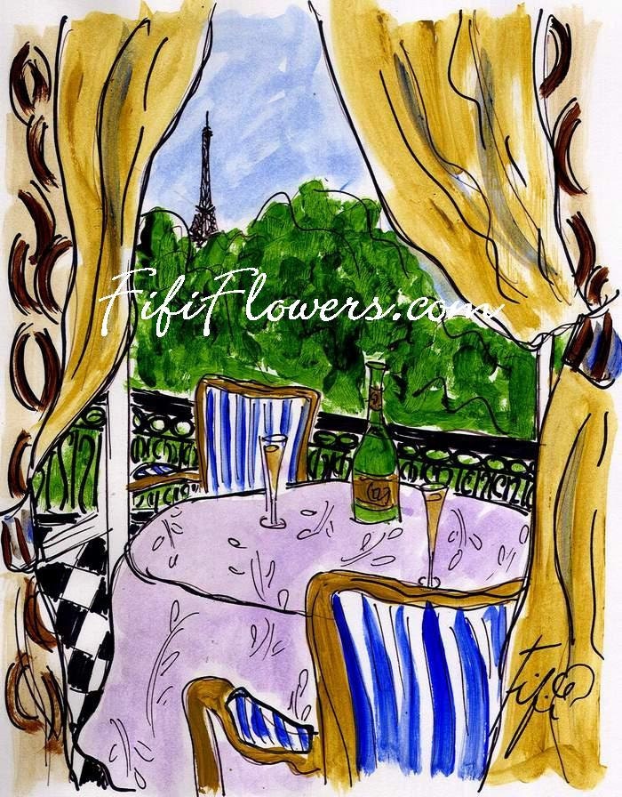 Golden Champagne Parisian Window