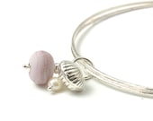 Sterling Silver Coast Shell Charm Bangles - Pink - UK SRA