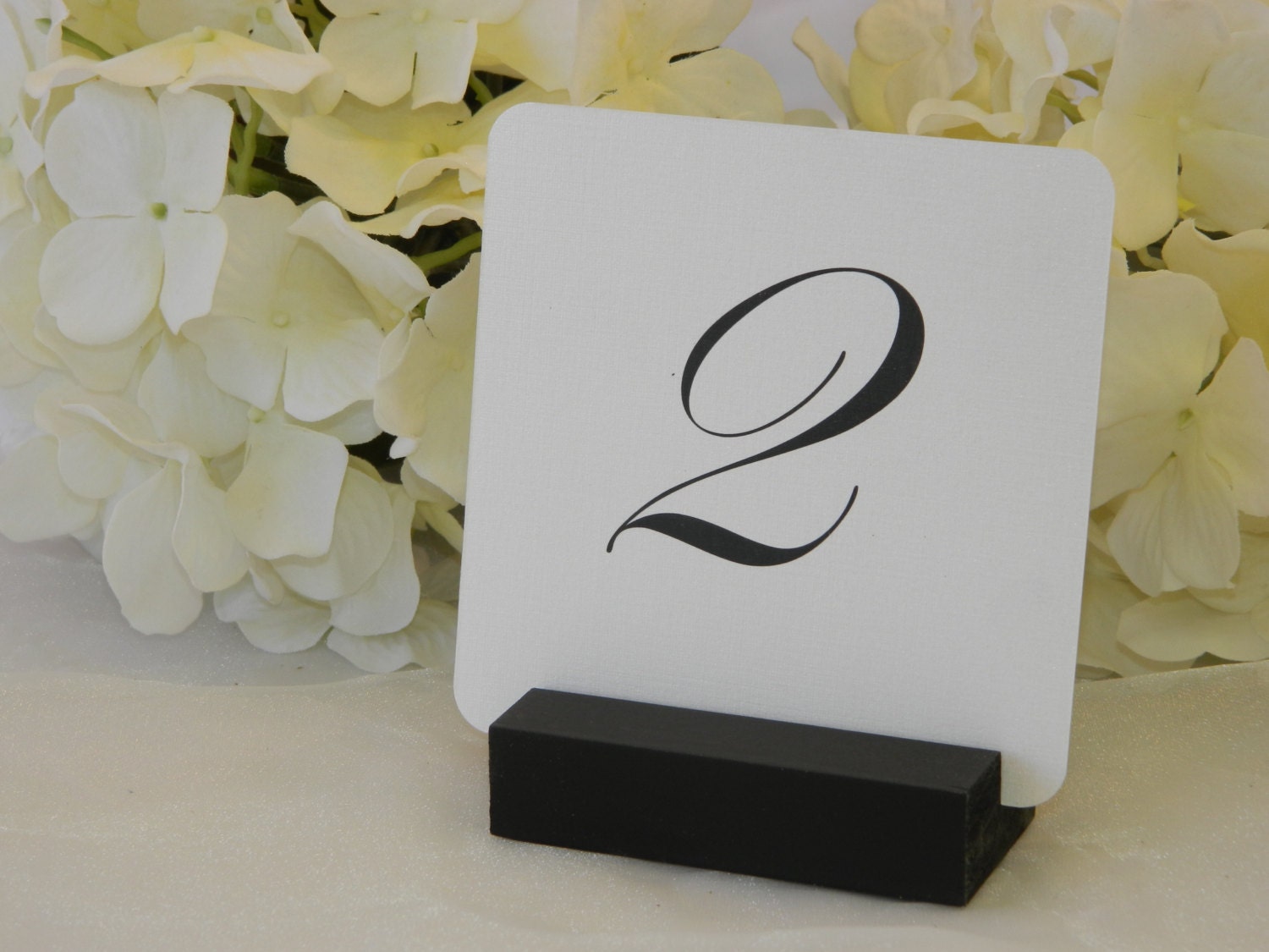 Black Wood Table Number Holders- Set of 20