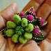 Felt and zipper  flower brooch
