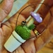 Felt and  porcelain thimble mushroom ornament... lilac..