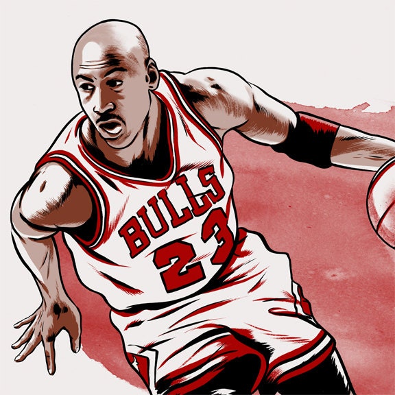 Michael Jordan Chicago Bulls illustrated print