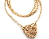 CROCHET jewelry PATTERN Celtic heart knot PDF tutorial  How to crochet wire into a celtic heart necklace