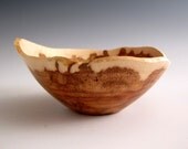 Natural Edge Maple Burl Hand Turned Wood Bowl