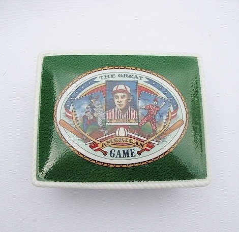 vintage baseball porcelain box vandor japan