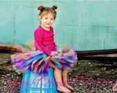 Handmade Toddler baby tutu purple yellow turquoise pink tutus custom made WINNIE Hoots Tutu Designs
