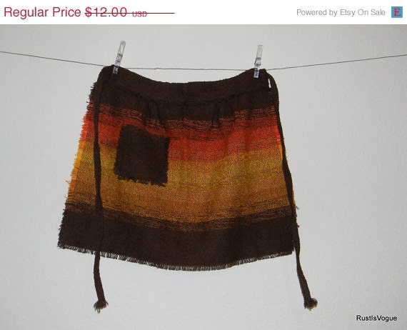 Spring Cleaning Sale Vintage Tisse A La Main Hand Loomed Apron