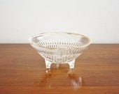Vintage glass candy dish with gold trim