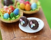 Chocolate Nests for Easter - Post Earrings