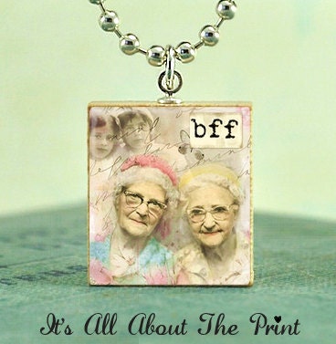 Scrabble Necklace -  bff Forever - Scrabble Pendant Charm- Free Silver Ball Chain Necklace
