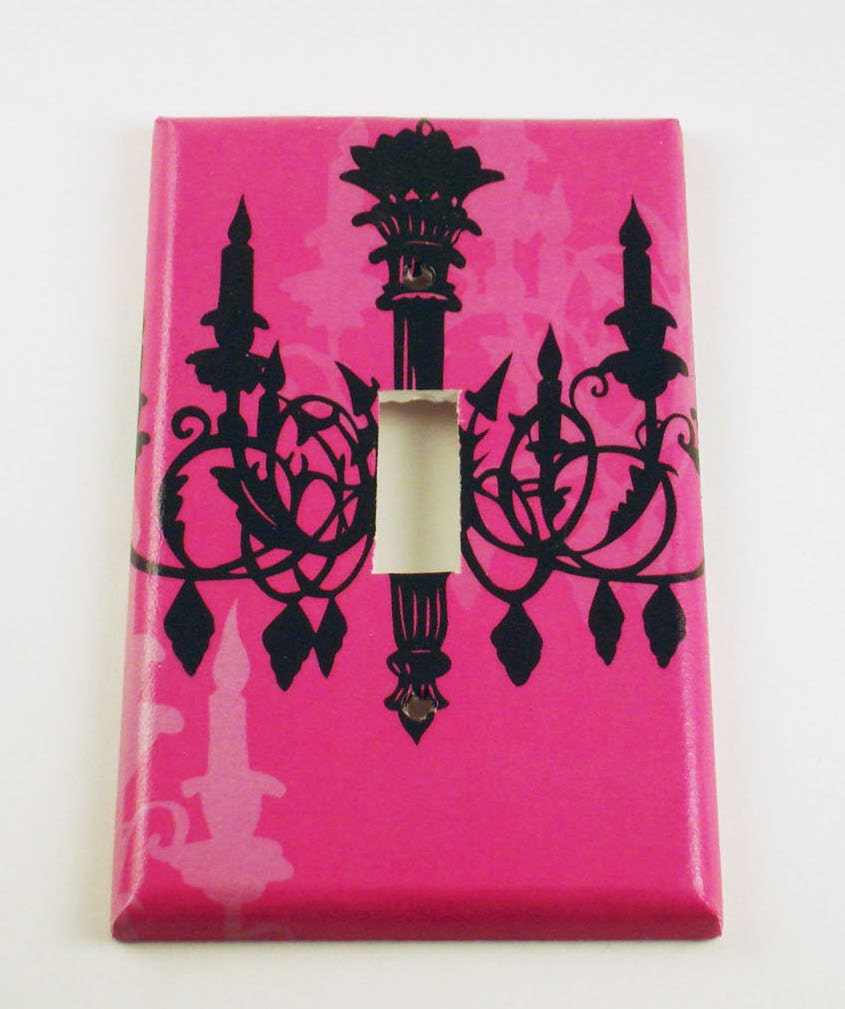 Light Switch Cover Wall Decor  Light Switch Plate Switchplate in  Pink Chandelier (601S)