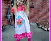 girls LaLaLoopsy Dress boutique appliqué Pillow Case party Posh Pink size 12 18 24 2 3 4 5 6 7 8 10 12