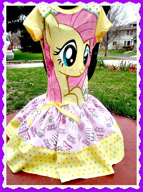 My Little Pony Happy Birthday custom boutique graphic tee knit twirl party dress size  6 7 8 10 12