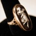 Full Figure Cameo Ring Victorian Carved Shell 14K Gold