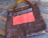 Reclaimed Leather Percy Tote Bag in Chocolate Brown
