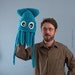 Squid Hat Plush - Medium Turquoise Fleece