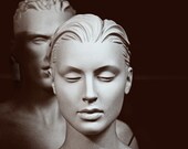 Black and white photograph of female and male mannequin / Portrait / Couple / Sepia YOU AND ME