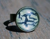 Crackle Cabochon Polish Ring - Adjustable