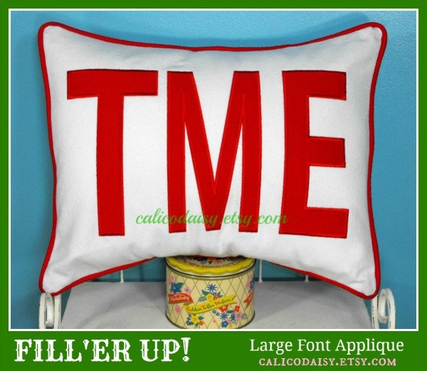 FILL'ER UP Large Applique Monogram Pillow Cover - 16 x 20