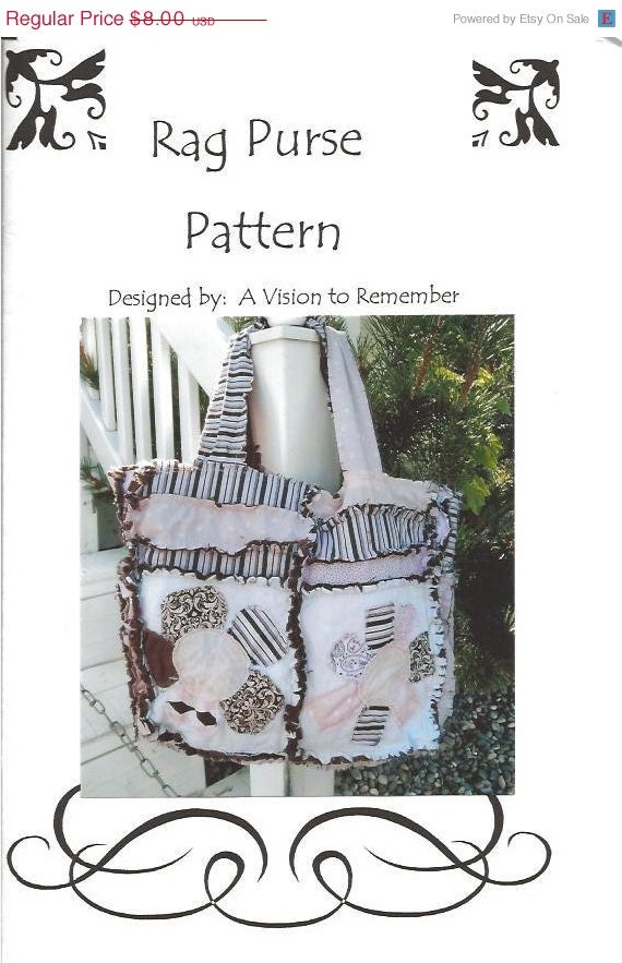 Clearance Sale 50% Off Rag Purse, Diaper Bag, Sewing Pattern, Rag Quilt, Quilted Bag, Mailed Hard Copy