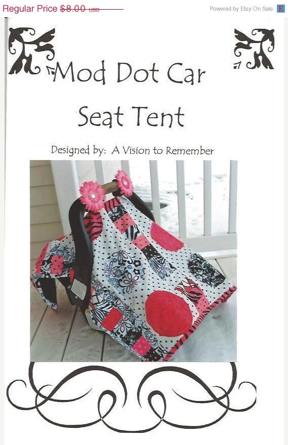 Clearance Sale 50% Off PATTERN, Car Seat Cover, Baby Quilt, Quilted, Applique, Mod Dot, Mailed