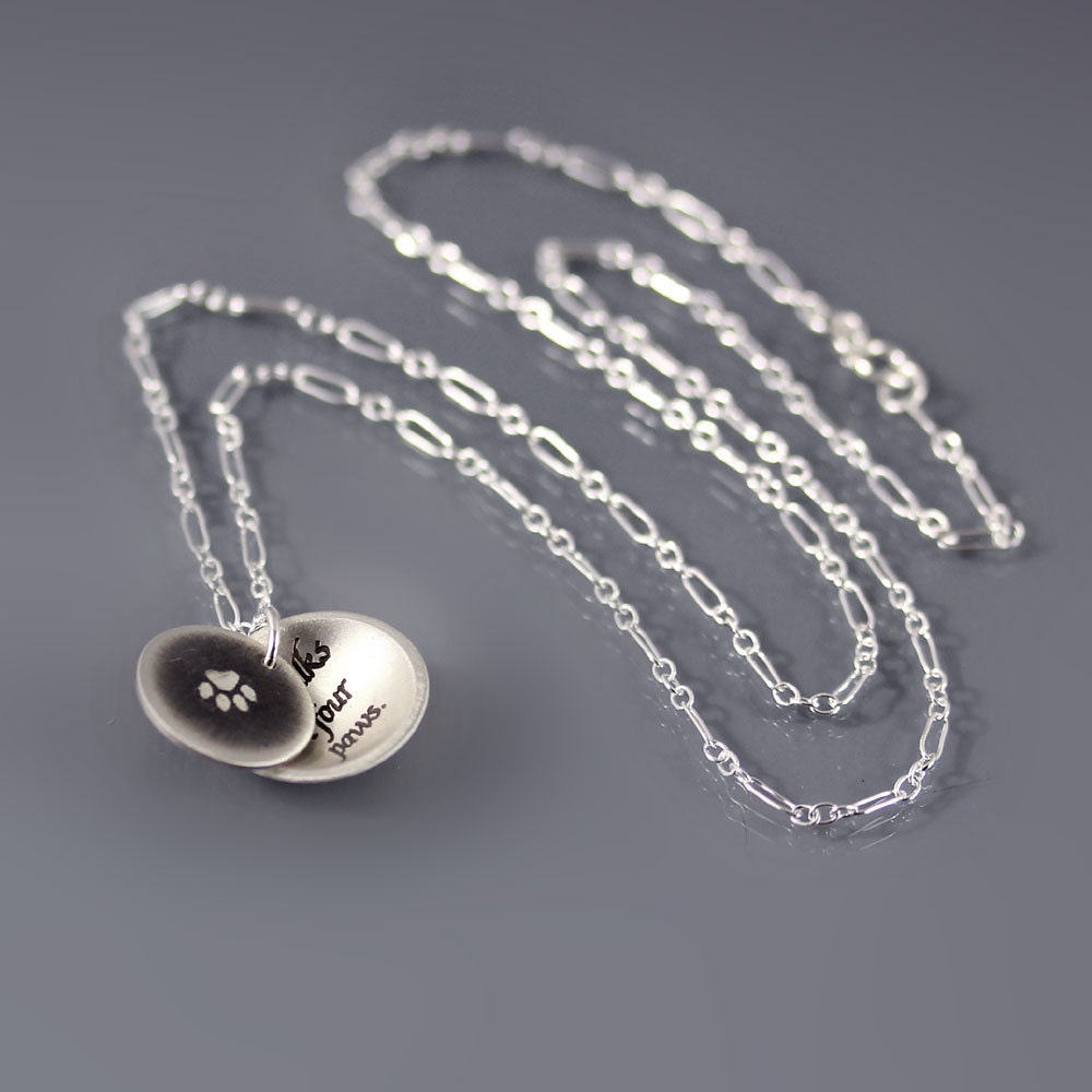 RESERVED for Deb: Paw Print/ Love Walks on Four Paws Necklace