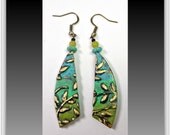polymer clay Faux Metal Patina Vintage Earrings