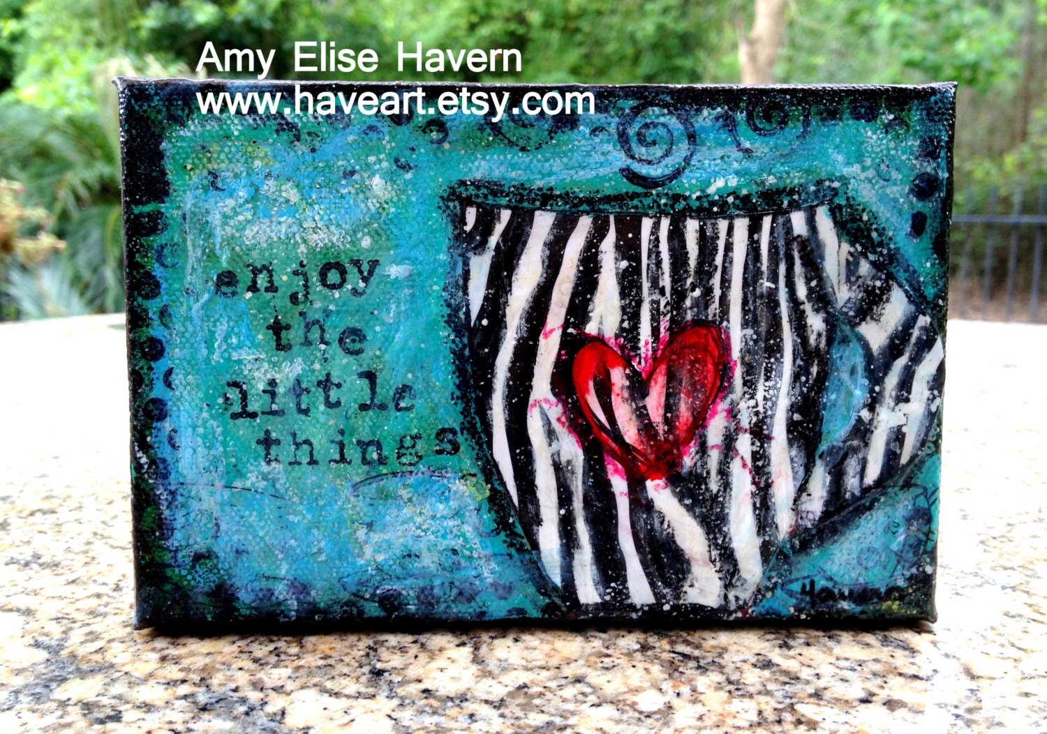 Enjoy the Little Things  Mug 4x6 Mixed Media