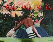 Printable DIY Hawaiian Valentine or Love or Anniversary card 5x7 pdf from Kauai Hawaii I Love You Aloha Wau Ia Oe